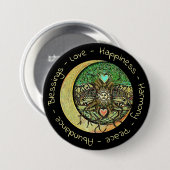 Geluk, liefde, harmonie, vrede, zegeningen Button (Voorkant /achterkant)