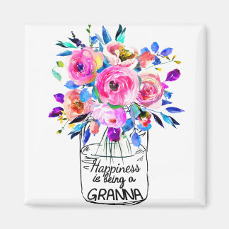 Geluk met Granna Full flower Magneet