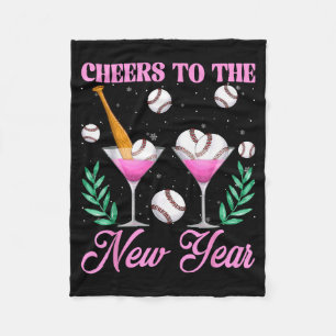 Geluk met het nieuwe jaar Champagne Gl & honkb Fleece Deken
