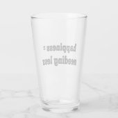 Geluk = minder nodig hebben glas (Achterkant)