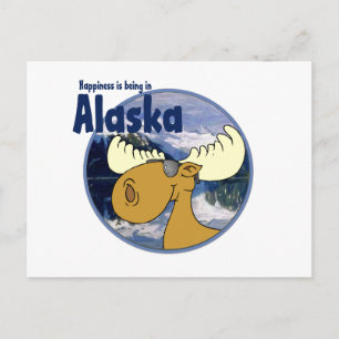 Geluk Moose - Alaska Briefkaart