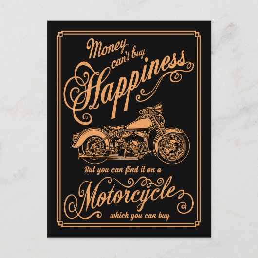 Geluk - Motorfiets Briefkaart (Voorkant)