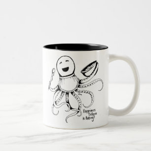 Geluk Octopus bakt Tweekleurige Koffiemok