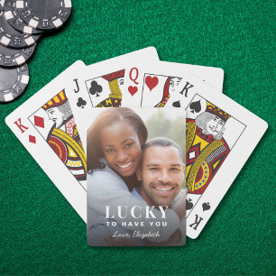 Geluk om jou aangepaste foto-speelkaarten te hebbe pokerkaarten