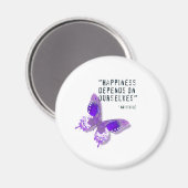 Geluk Paarse vlinder Magneet (Voorkant / Achterkant)