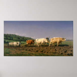 Geluk - Ploegen in Nevers Poster
