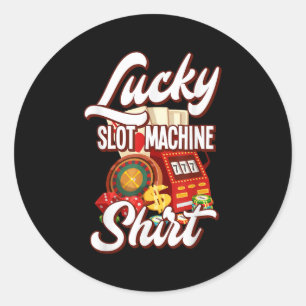 Geluk Slot Machine Casino Las Vegas Gokken Ronde Sticker