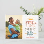 Geluk | Vaderdag plat kaart foto (Staand voorkant)