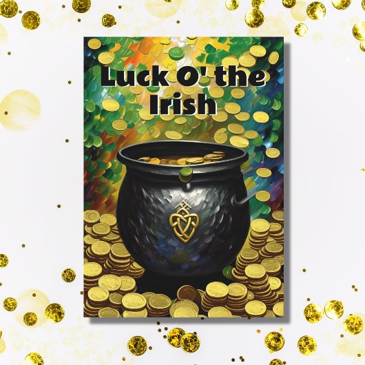 Geluk van de Ieren St. Patrick's Day Pot met Goud Kaart