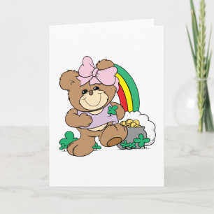 geluk van de ierse teddy beer kaart