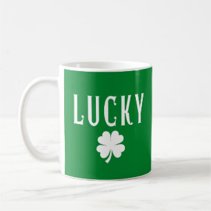 Geluk vierbladige klaver beide zijden St. Patrick' Koffiemok