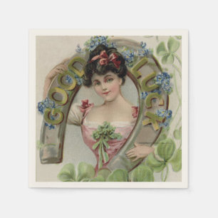 Geluk - Vintage St. Patrick's Day Kaart Servet