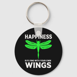Geluk vliegt met een dragonfly sleutelhanger