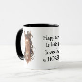 Geluk wordt geliefd door een HORSE! Humor Mok (Voorkant links)