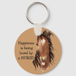 Geluk wordt geliefd door een HORSE! Humor Sleutelhanger