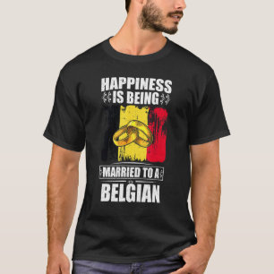 Geluk wordt getrouwd met een Belgisch België T-shirt