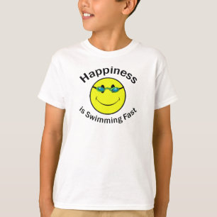 Geluk zwemt snel t-shirt