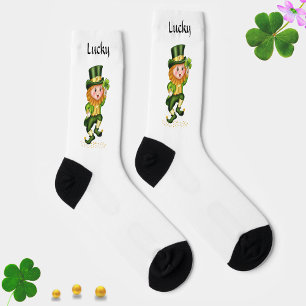 Gelukbrengende Groene Gnome op Wit Sokken