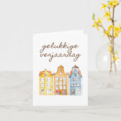 Gelukk Nederlands blije verjaardag Kaart (Gele Bloem)