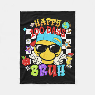 Gelukkig 100 dagen broer Funny School Groovy gerui Fleece Deken