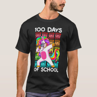 Gelukkig 100 dagen meisjesschool Dabbing Unicorn T T-shirt