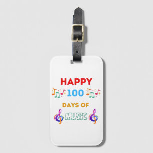 Gelukkig 100 dagen muziek bagagelabel