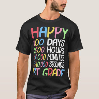 Gelukkig 100 dagen school 1e klas leerling leraar t-shirt