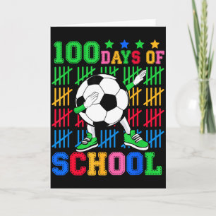 Gelukkig 100 dagen school dabben voetbal bal kinde kaart