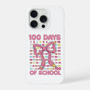 Gelukkig 100 dagen school roze strik iPhone 15 pro hoesje