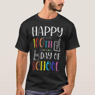 Gelukkig 100 dagen schoolleven leraren student pen t-shirt