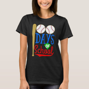 Gelukkig 100e 100 dagen school honkbalknuppel spor t-shirt