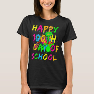 Gelukkig 100e dag schoolschildereffect Gl T-shirt