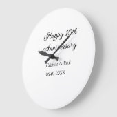 Gelukkig 10-jarig jubileum eenvoudige minimale huw grote klok (Hoek)