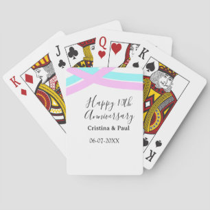 Gelukkig 10-jarig jubileum eenvoudige minimale huw pokerkaarten