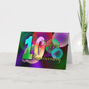 Gelukkig 10-jarig jubileum (trouwdagjubileum) kaart