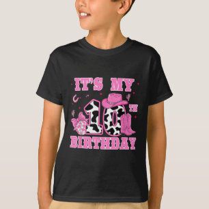 Gelukkig 10e verjaardag meisjesoutfit Rodeo wester T-shirt