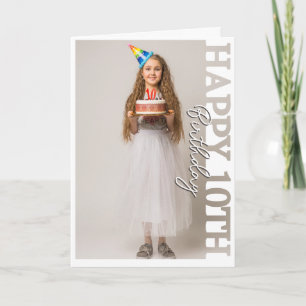 Gelukkig 10e verjaardagsfoto verzamelkaart bedankkaart
