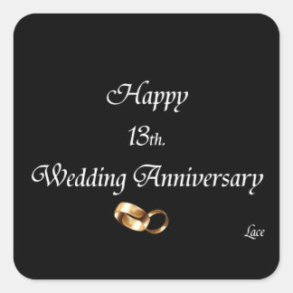 Gelukkig 13de. Weddenschap Jubileum Lace Vierkante Sticker