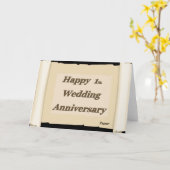 Gelukkig 1e huwelijksjubileum papier kaart (Gele Bloem)