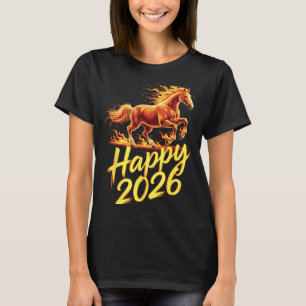 Gelukkig 2026 Jaar Van Het Paard Chinese Dierriem T-shirt