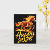 Gelukkig 2026 Jaar Van Het Paard Chinese Zodiak Ni Kaart (Gele Bloem)