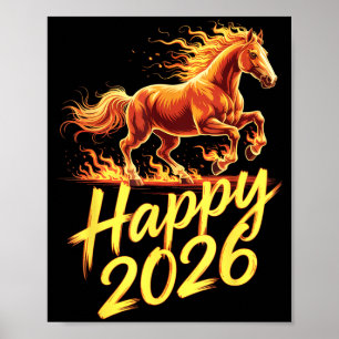 Gelukkig 2026 Jaar Van Het Paard Chinese Zodiak Ni Poster