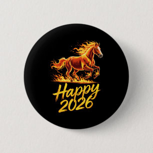 Gelukkig 2026 Jaar Van Het Paard Chinese Zodiak Ni Ronde Button 5,7 Cm