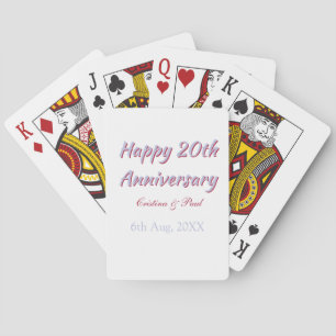 Gelukkig 20-jarig jubileum PURPER MARON TROUWNAAM Pokerkaarten