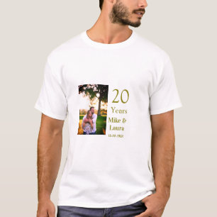 Gelukkig 20-jarig jubileum voeg koppel naam datum t-shirt