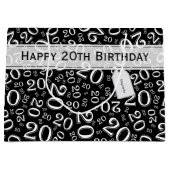 Gelukkig 20e Willekeurig Nummerpatroon Zwart/Wit Groot Cadeauzakje (Voorkant)