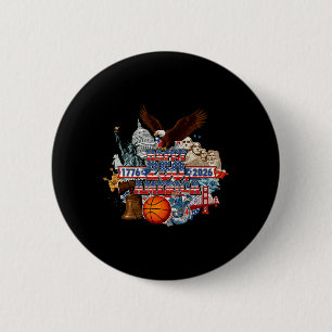Gelukkig 250 Amerika 1776 2026 Jaar Van Vrijheid 2 Ronde Button 5,7 Cm