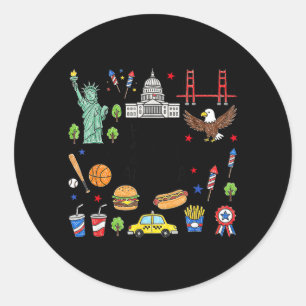 Gelukkig 250-jarig jubileum USA 4 juli Amerika Man Ronde Sticker
