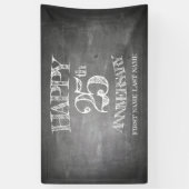 Gelukkig 25-jarig jubileum op krijtbord spandoek (Verticaal)