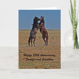 Gelukkig 35-jarig jubileum Dansende paarden Kaart